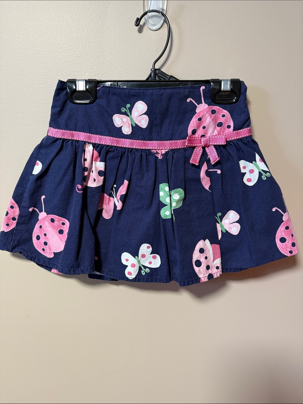 Gymboree Navy Skort with Pink Ladybugs and Butterflies